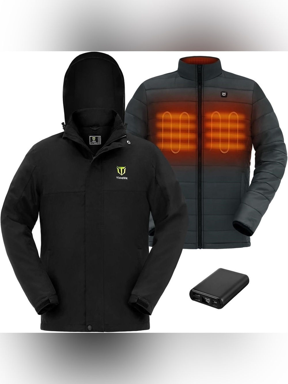 New TIDEWE 3-in-1 adjustable heated jacket- rechargeable power bank - 2XL